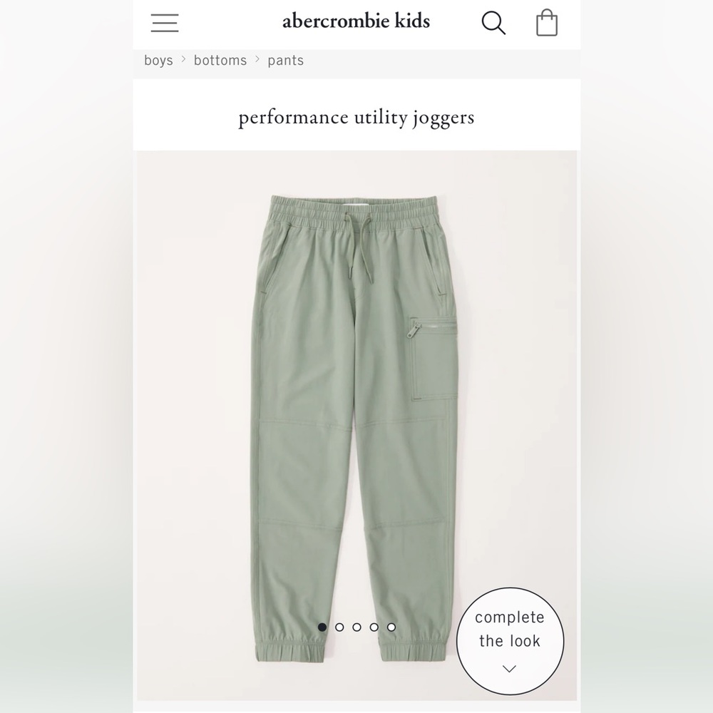 Abercrombie Kids girls performance utility joggers sage size 13/14